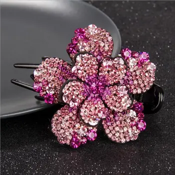 

Rhinestone Flower Hair Clip Duckbill Hair Claws Vintage Hair Clips Hair Accessories For Women Shinning Hairpin Ponytail Headwear