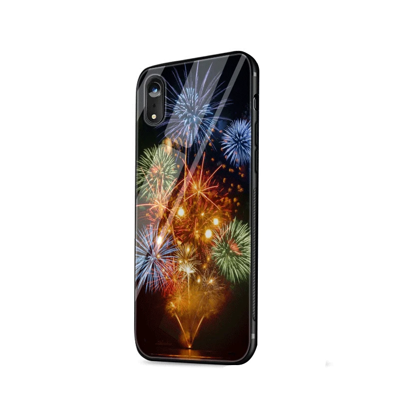Стеклянный чехол для телефона чехол для iPhone 5 5S SE 6 6s 7 8 Plus X XS XR Max защитный чехол фейерверк красивый