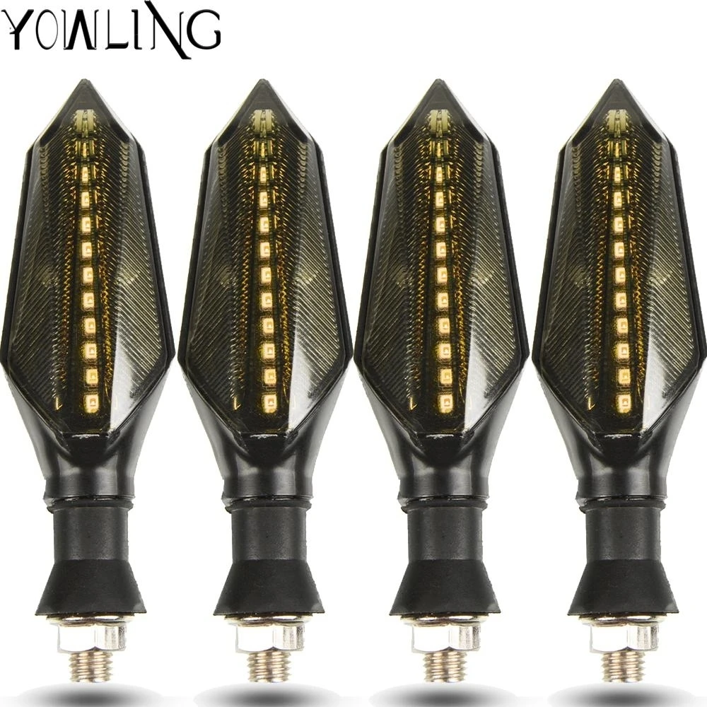 

Motorcycle Turn Signals LED Light Flowing Water Blinker Flashing Indicator Bendable Tail Stop Signal for Honda Kawasak YAMAHA