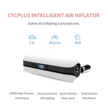 

150PSI Rechargeable Bike Air Pump Electric Tire Inflator Cordless Portable Air Compressor Smart Car Tyre Pump for Bicycle Balls