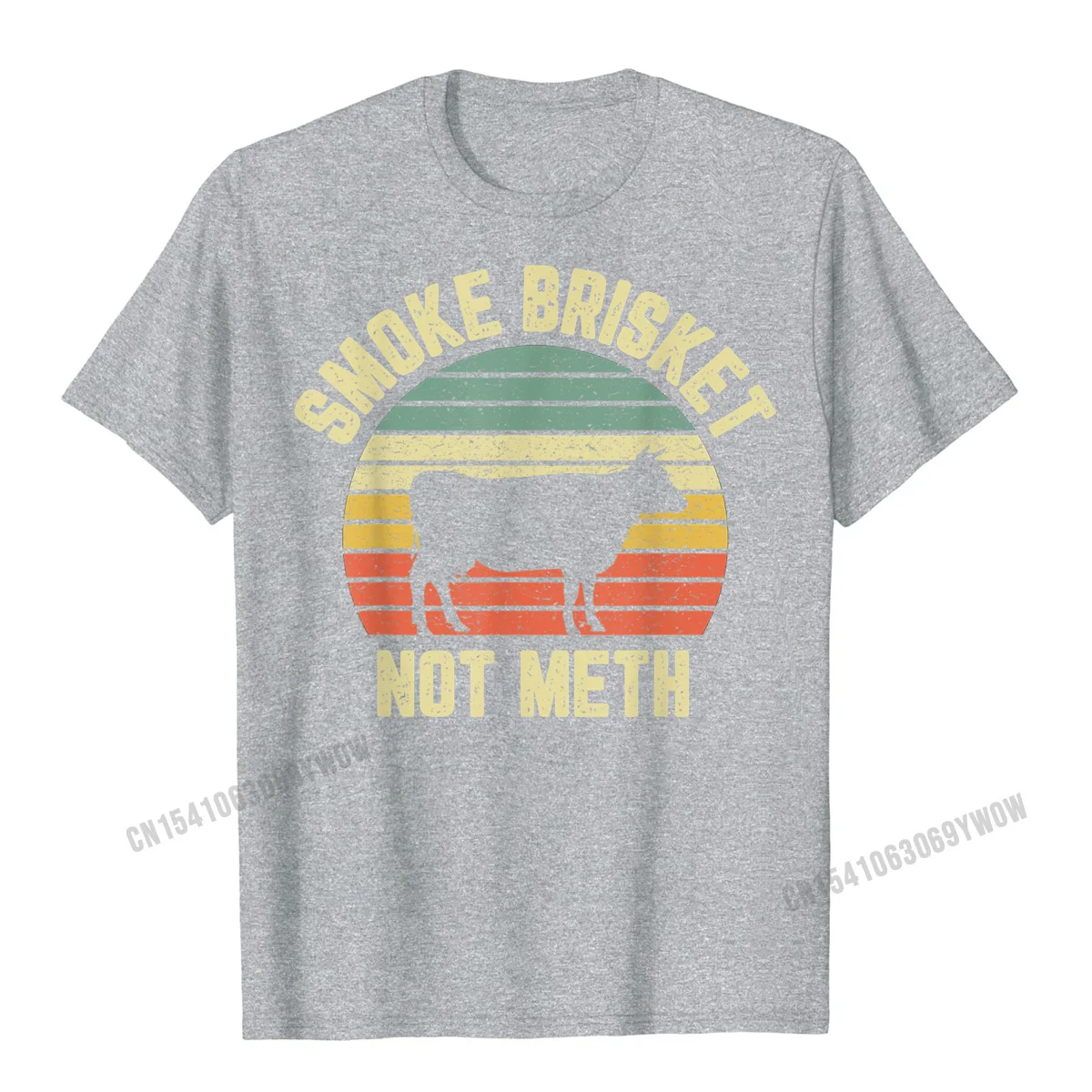 Group O-Neck Tshirts Thanksgiving Day Tops T Shirt Short Sleeve Designer Cotton 3D Printed Tops Tees Printing Men Funny BBQ Shirt Smoke Brisket Not Meth Novelty Grilling T-Shirt__739 grey