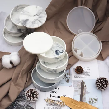 

DIY Storage Box Cover Epoxy Resin Silicone Mold Jewellery Pendant Fillings Accessories Charms Handmade Multilayer Box Mould Art