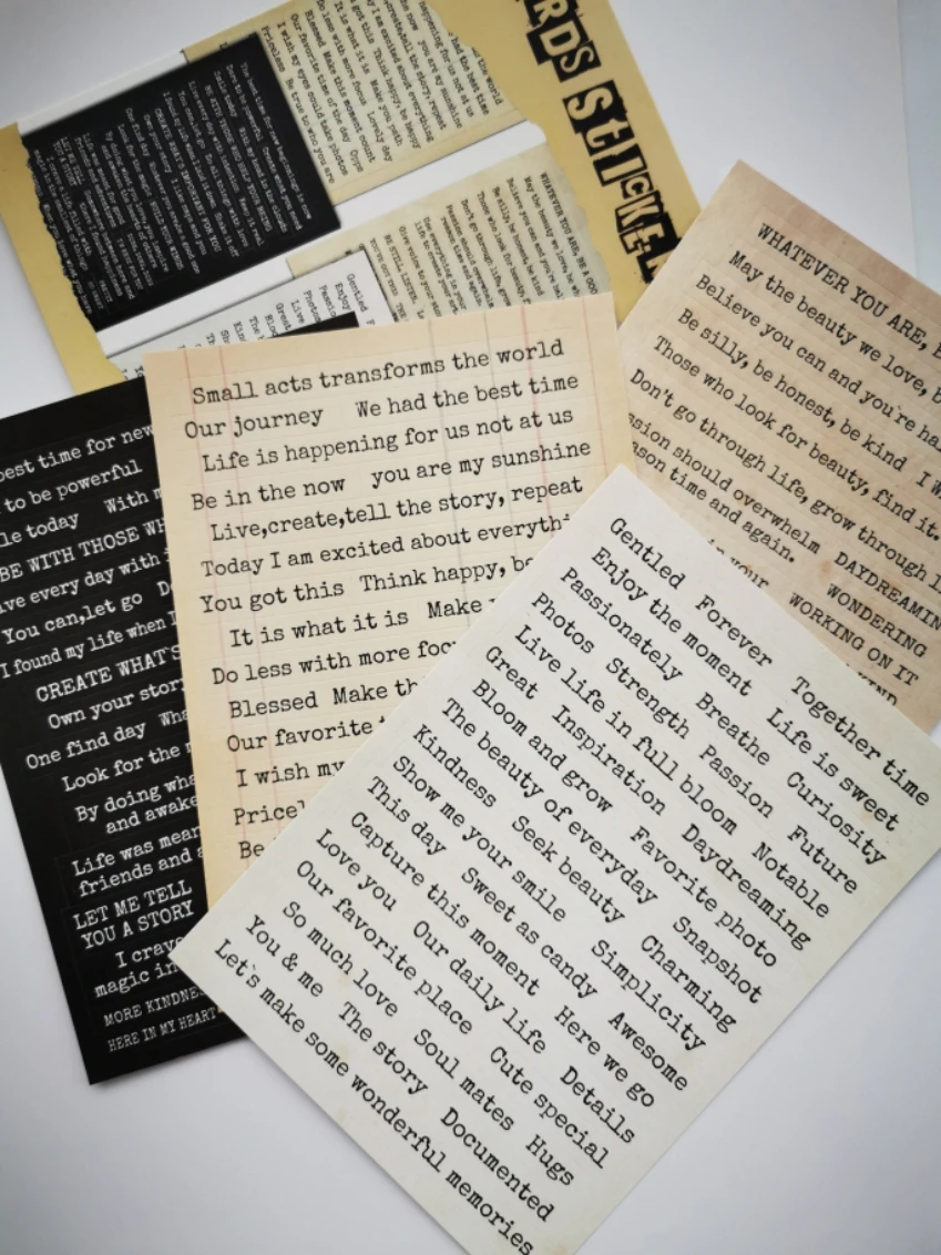 4 шт. винтажные наклейки для слов черный для скрапбукинга DIY проекты/фотоальбом/карта для ручной работы