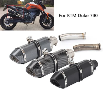 

For KTM Duke 790 Motorcycle Exhaust Pipe Middle Link Pipe Slip On 51mm Muffler Removable DB Killer Escape Reserve Catalyst 370mm