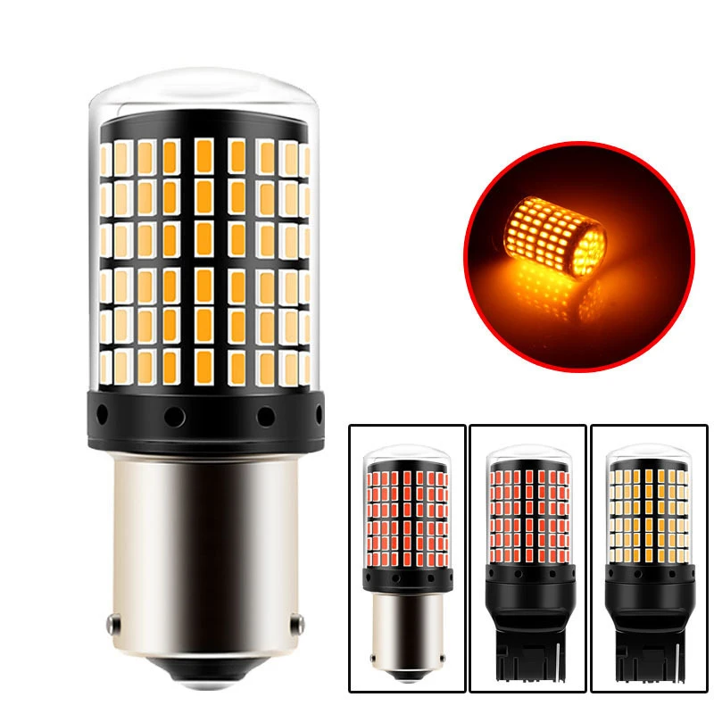 BA15S 1156 12 В P21W светодиодный T20 7440 W21W W21/5W 1157 BAY15D ные лампы 144smd Canbus лампа для