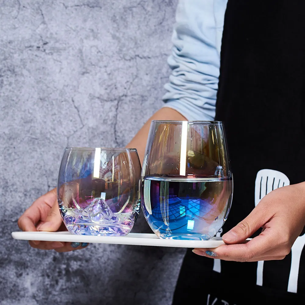 INS Home креативная стеклянная чашка Радужная КАПЛЕВИДНАЯ Бессвинцовая Хрустальная стеклянная чашка для вина семицветная стеклянная кружка для воды бар бокал для вина