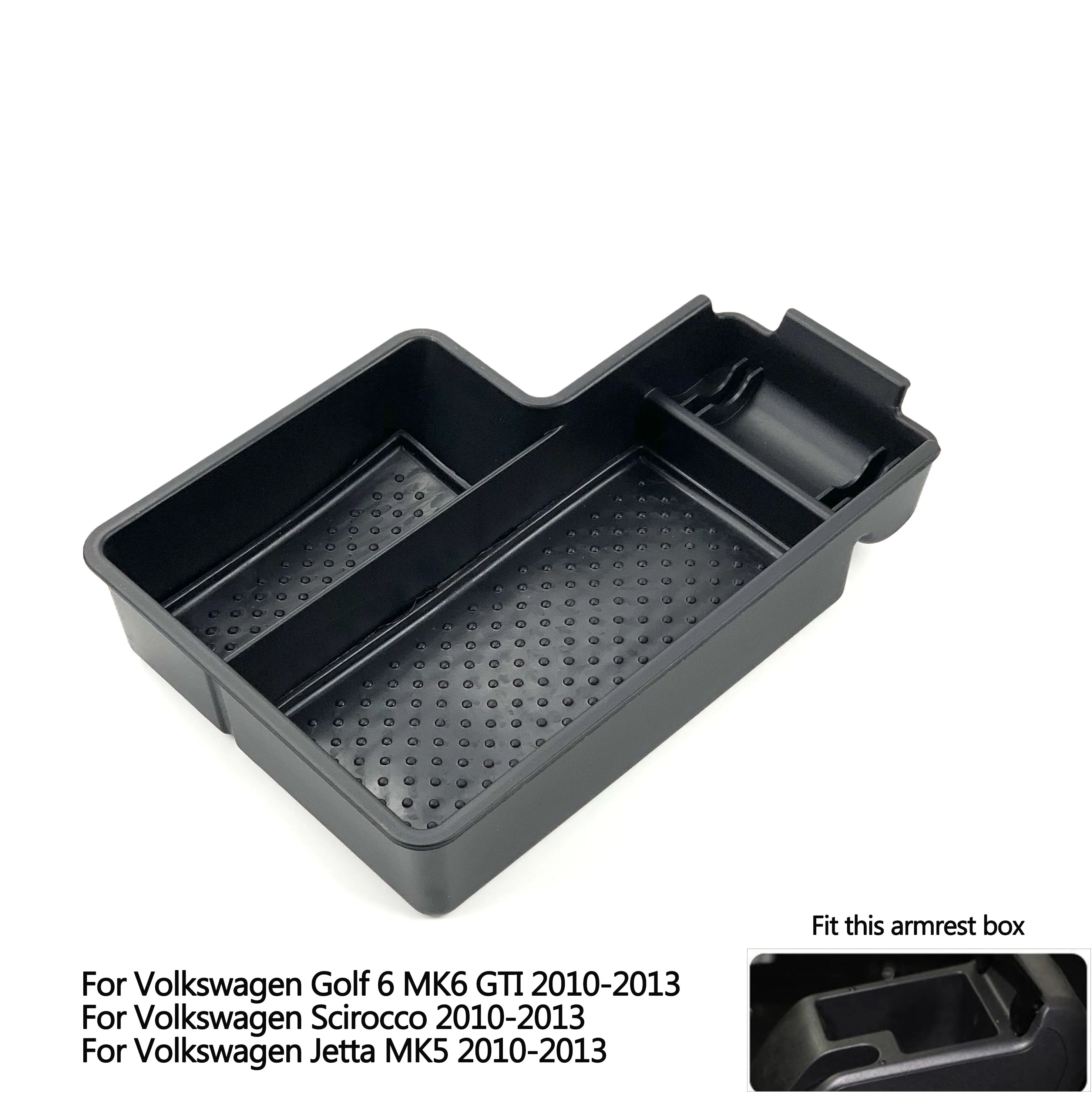 

Automobile Armrest Storage Box For Volkswagen Golf 6 MK6 Scirocco Jetta MK5 Center Console Container Storage Organizer