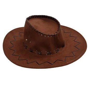 

Men's hunting Cowboy Adjustable jaw strap imitation suede hat