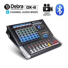 Дебра аудио DX-6 6-ти канальный аудио dj микшер контроллер звуковая карта с 24 DSP эффект, включающим в себя гарнитуру блютус и флеш-накопитель USB XLR Jack Aux Вход