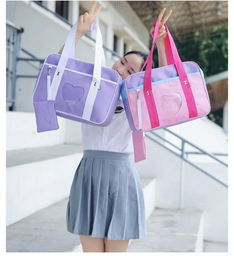 Lovely Girls Travel Large Capacity Canvas Baggage Luggage Organizer Shoulder Handbags Totes For Teenager Girl Schoolbags