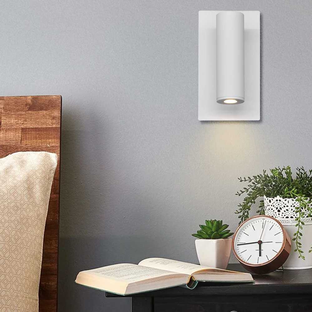 LED Wall Lamp 3W Rotation Adjusttable Bedside Lights White Simple wall lamp Modern Cafe Home Corridor Sconce Lighting | Лампы и