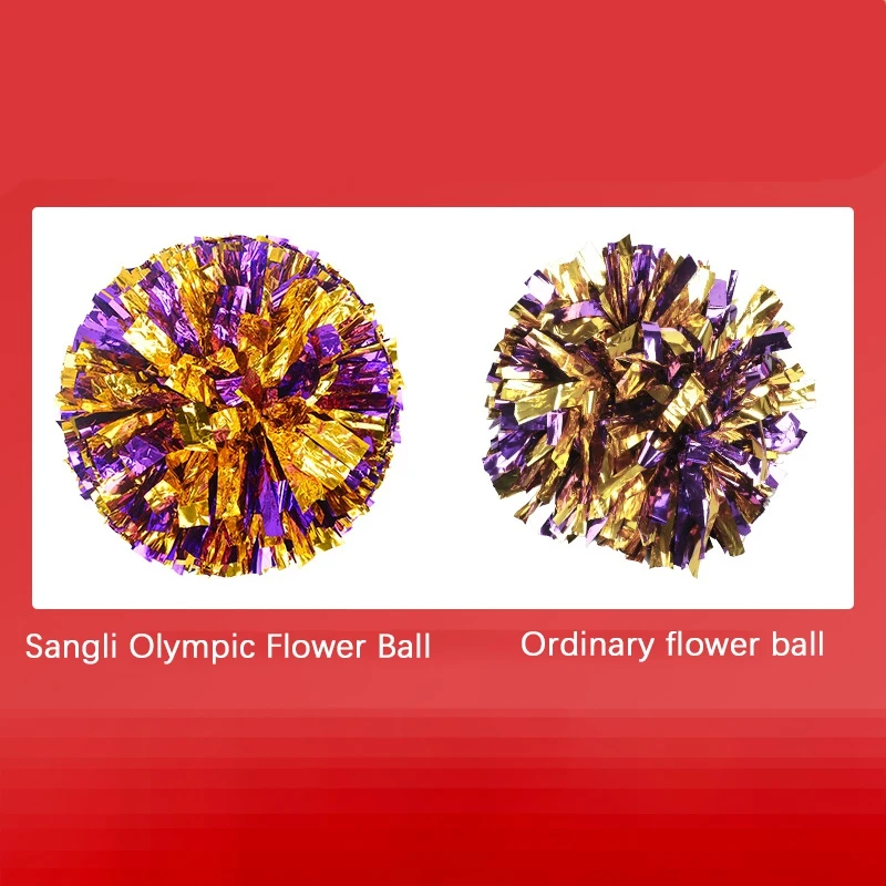 2PCS Majorettes Girl Cheering Dance Decorator Cheerleading Pompoms Cheerleading Pom Poms Cheer Pom Plastic Handles