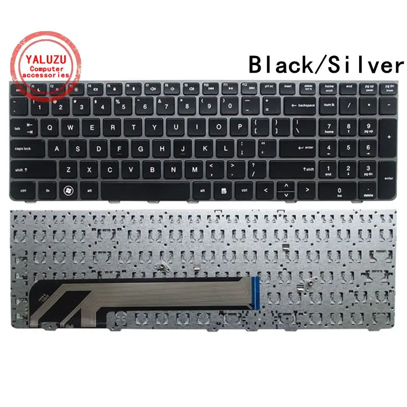 New for HP Probook 4535S 4530S 4730S US Keyboard Silver  Black