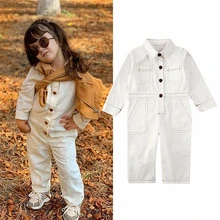 Новинка моды летнего сезона, для детей для маленьких девочек; комбинезоны с длинными штанами спортивный костюм, одежда с длинными рукавами наряд комбинезоны одежда От 1 до 6 лет