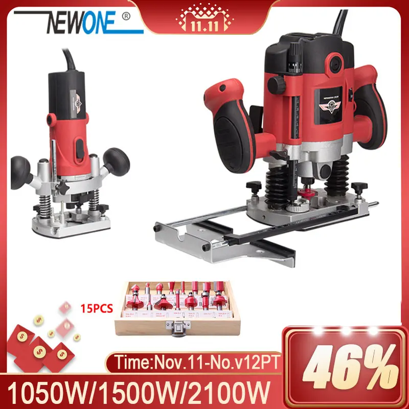 

1050W/1500W/2100W Woodworking Electric Router trimmer Wood Milling Engraving Slotting Trimming machine Hand Carving Carpentry