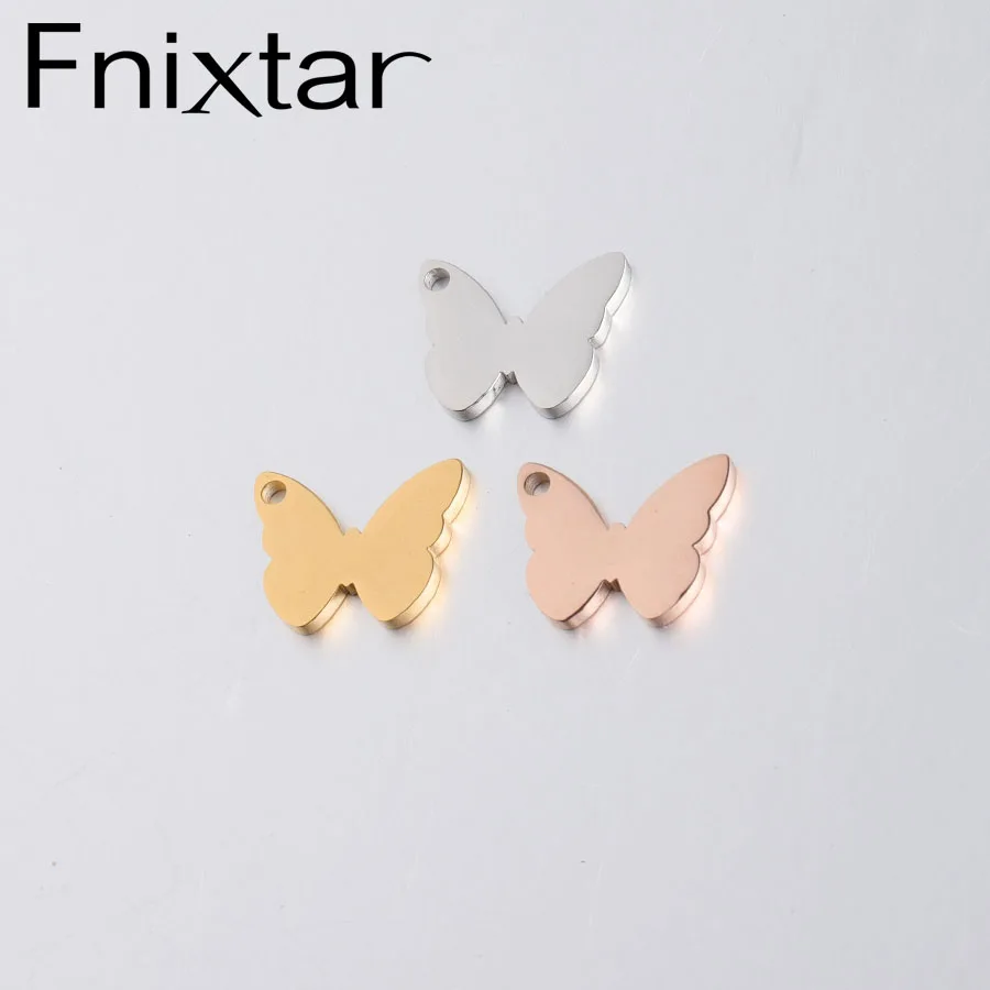 

Fnixtar Mirror Polished Stainless Steel Small Butterfly Charms For Women DIY Jewelry Making 11*14mm 20piece/lot