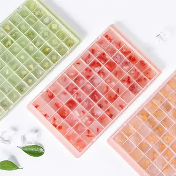 

60 Grid Food Grade Silicone Ice Tray Home with Lid DIY Ice Cube Mold Square Shape Ice Cream Maker Kitchen Bar Accessories CD