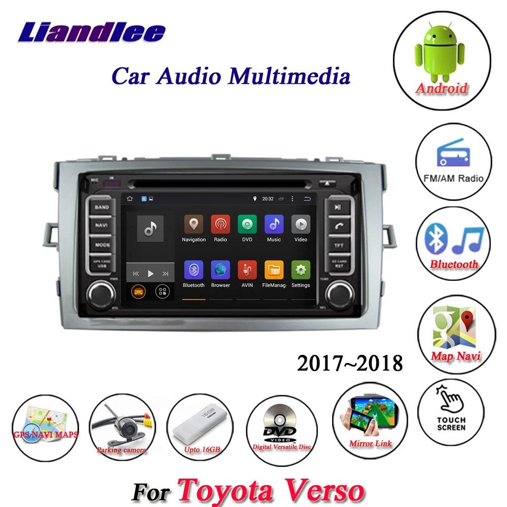 

Liandlee Car Android System For Toyota Verso 2017~2018 Radio DVD Player Frame Wifi GPS Navi MAP Navigation HD Screen Multimedia