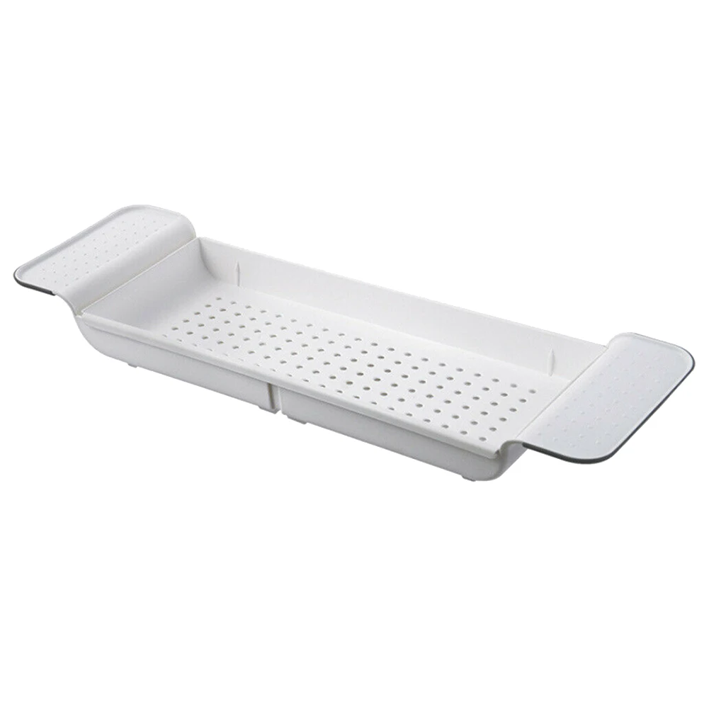 Adjustable Bath Tub Rack Bathroom Shelf Tidy Tray Storage Caddy DIY Organiser TB Sale - Цвет: Белый