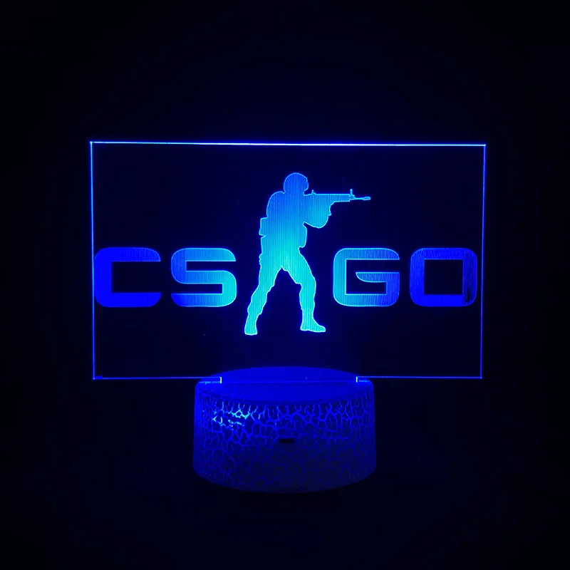 Лампа-будильник с 3D изображением CS GO для игровой комнаты | Лампы и освещение