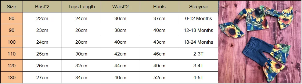 Милые весенние детские топы с подсолнухами для маленьких девочек, расклешенные штаны, топ с открытой спиной+ леггинсы, комплект одежды из 2 предметов
