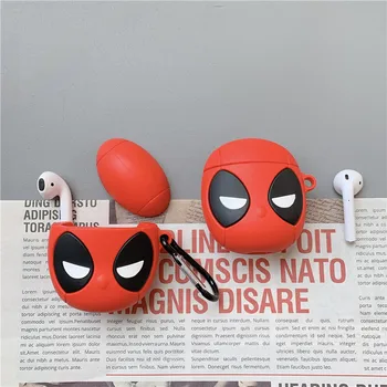 

Silicone Protection Earphone Skin Cover 3D Marvel Superhero Deadpool Wade Winston Wilson Headphone Cases For Apple Airpods 1/2