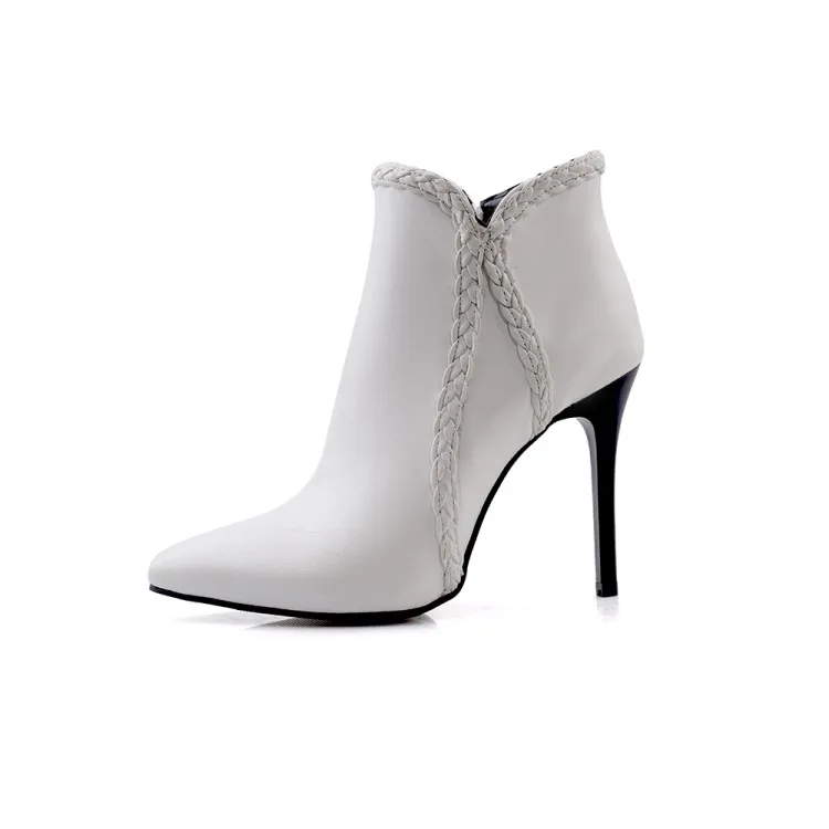 Модные женские ботильоны с острым носком на очень высоком тонком каблуке сезон