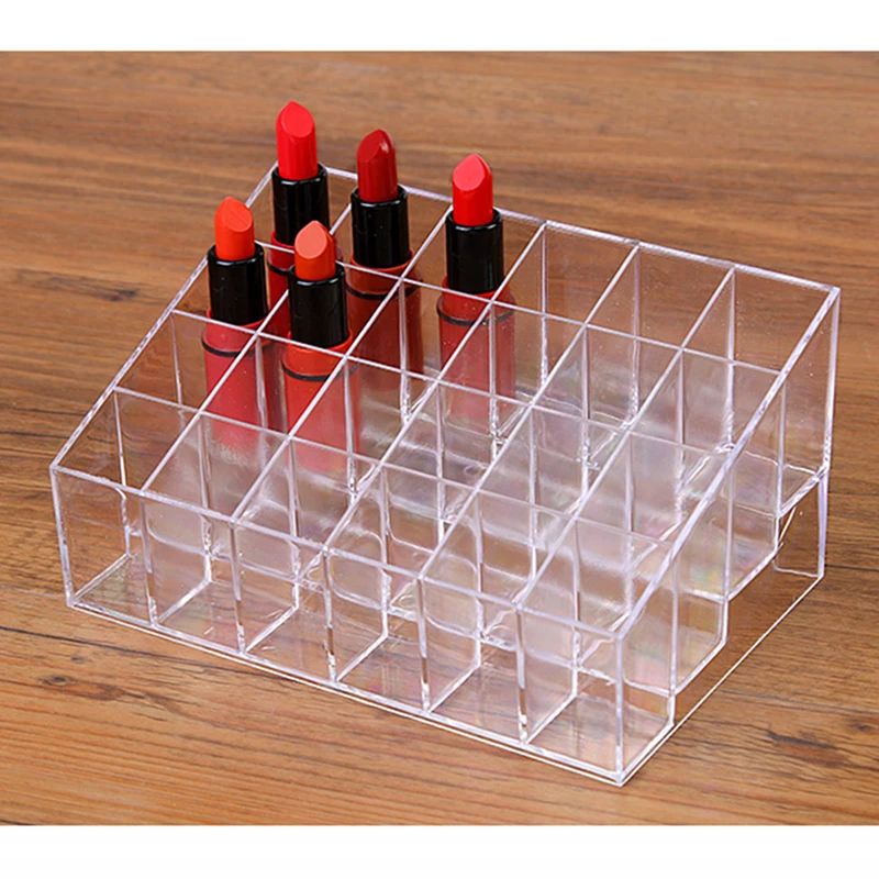 24 Grid Acrylic Make Up Storage Holder Makeup Organizer Storage Box Cosmetic Box Lipstick Jewelry acrylic make up storage