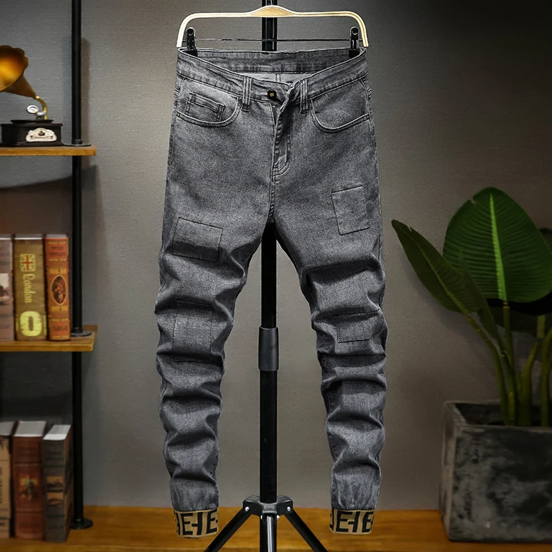 Hot Product Men Jeans Pants 28-48 Large Size Loose High Elastic Straight Comfortable Trousers Classic Hip Hop Punk Causal Daily Clothes