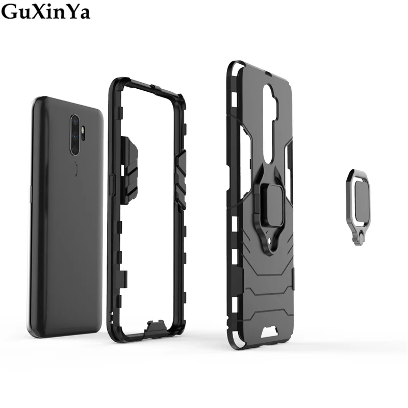 Чехлы для телефонов OPPO A9 задняя крышка для OPPO A5 Funda Роскошная Броня крышка с магнитным кольцом для OPPO A11X/A9 бампер