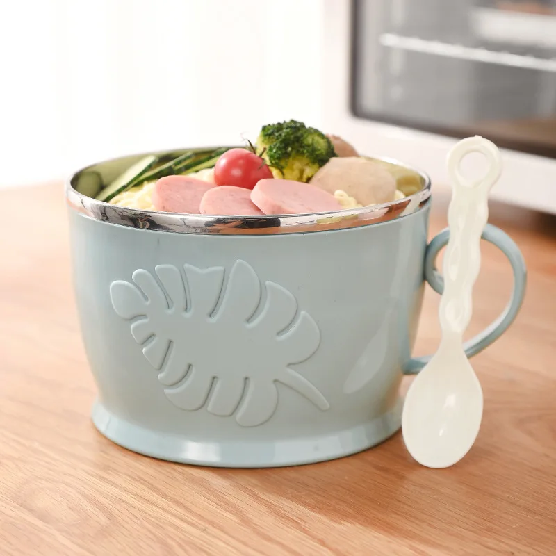 

Stainless Steel Chinese Style Cartoon Tableware Instant Noodle Bowl with Handle Thermal Lunch Box Freshness Large-Volume Lunch B