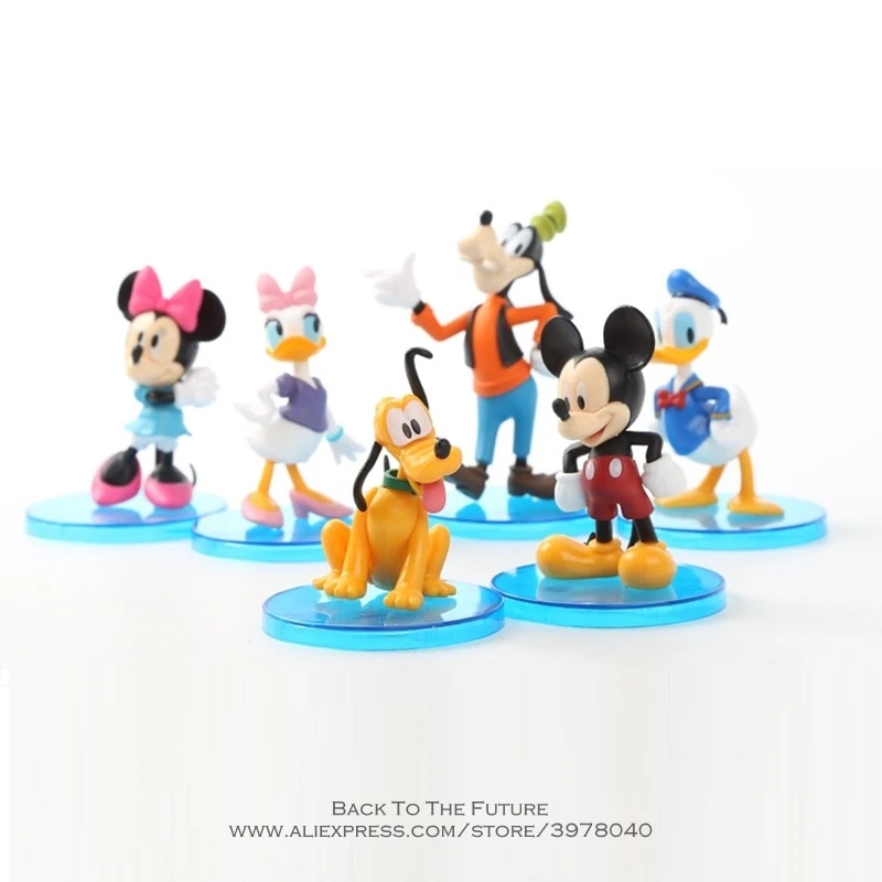 Cena Disney Mickey Mouse Minnie 6 sztuk zestaw 6 8cm figurka postawa Anime dekoracja kolekcja figurka zabawka model dla dzieci prezent