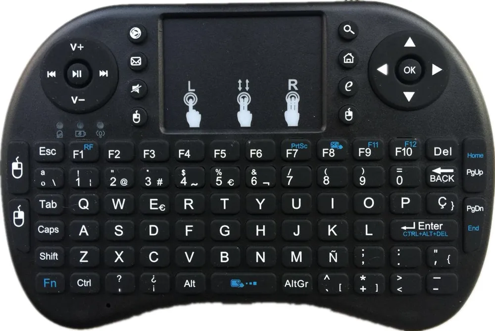 Air mouse 92 Key Мини Портативный 2,4 ГГц QWERTY Клавиатура Мышь тачпад пульт дистанционного управления игры беспроводные клавиатуры AAA батарея