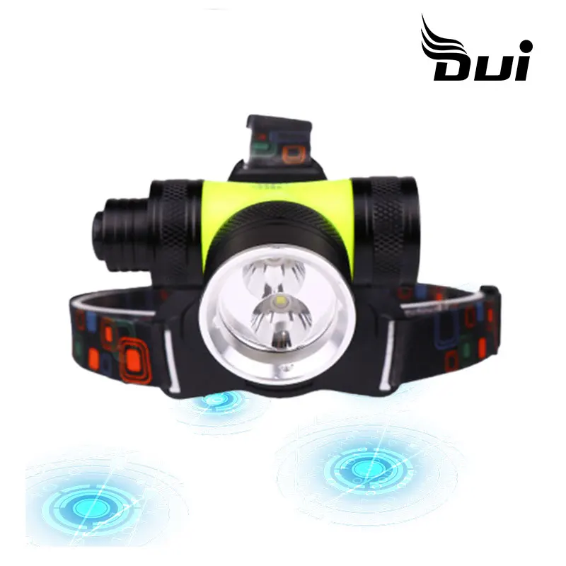 

DUI Manufacturer direct sale XML T6 double light source diving headlamp rechargeable led headlamp powerful head lamp
