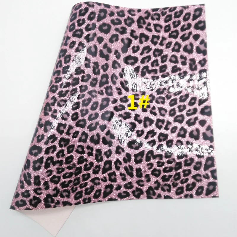 Розовый блеск ткани, леопард искусственная кожа ткань, замша Синтетическая кожа листы для лука A4 " x 11" Мерцание Ming XM288