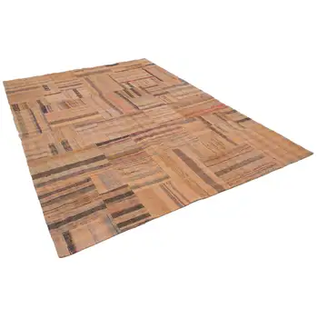

210x295 Cm Orange Handmade Rugs Patchwork Rug-7x10 Ft