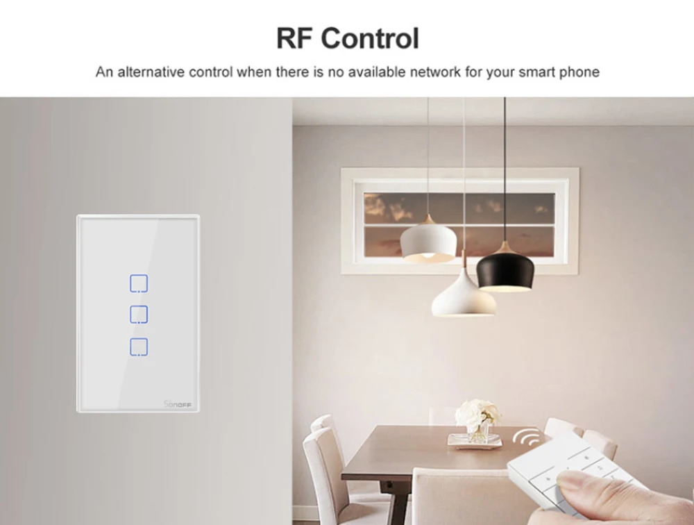 Интеллектуальный выключатель света SONOFF T2US TX Smart Wifi сенсорный настенный выключатель света с границы умный дом 1/2/3 433 RF/Голосовое управление/приложение Управление работает с Amazon Alexa