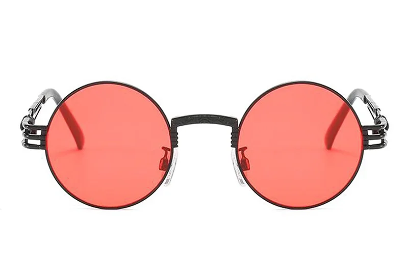 MAXJULI Steampunk Round Sunglasses for Men Women Alloy Eyeglasses Circle Shape Brand Designer Sun glasses Mirror UV_voghion.com