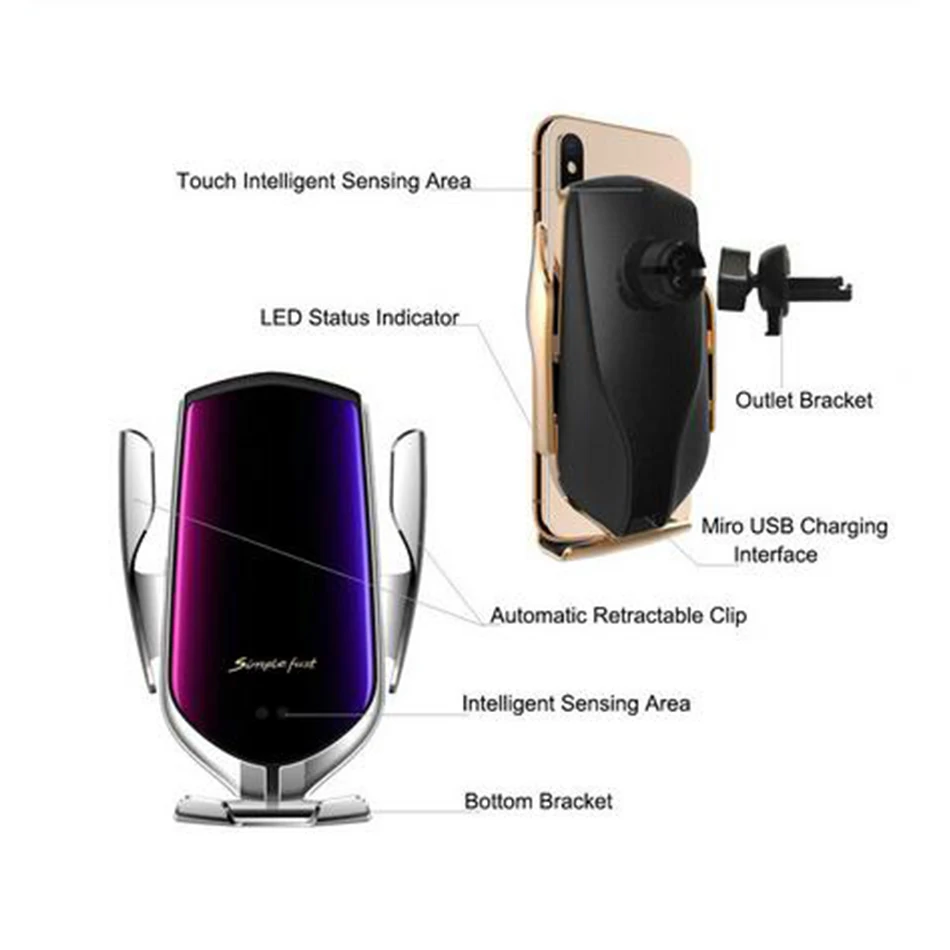 Автомобильный держатель для телефона KEPHE зарядное устройство iPhone 11 Pro Max Samsung