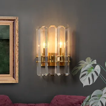 

Luxury Crystal Wall Lights Gold Wall Lamp LED Bulbs Light Fixtures For Bedroom Living Room Indoor Lighting Lustre AC 110V 220v