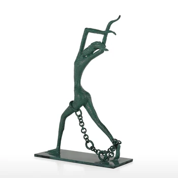 

Art Decor Abstract Iron Casting Sculpture Bounded Person Desired of Freedom Handcraft Ideal Art Decor for Home Office Abstract
