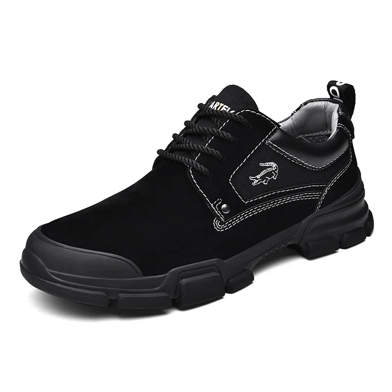 CARTELO/Мужская обувь; ботинки; Новые повседневные туфли; Мужская обувь в британском стиле; модная обувь больших размеров; мужская обувь на низком каблуке - Цвет: Черный
