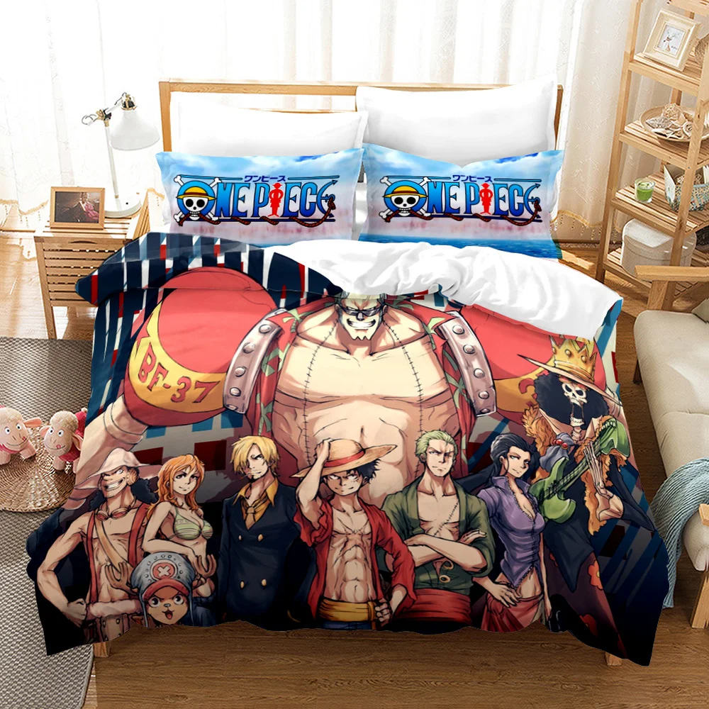 ONE PIECE D. Luffy Zoro Chopper Team Duvet Cover for Adults Japan Cartoon Bedding Set 150 Bed Double Size Kids Linens | Дом и сад