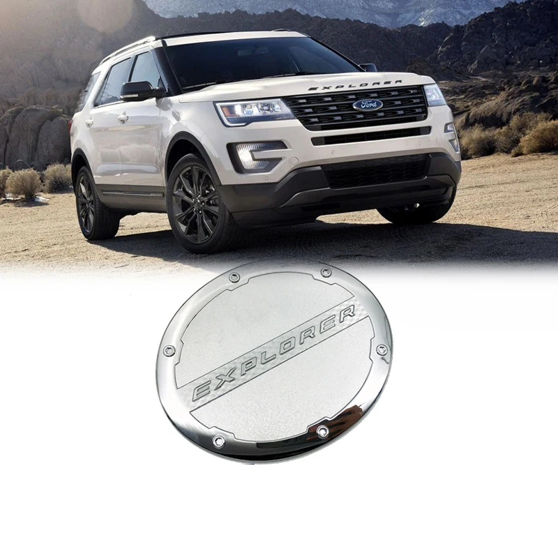 Car Styling Stickers ABS Chrome Fuel Tank Cover Oil Gas Cap Trim For NEW Ford Explorer