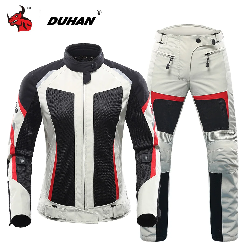 DUHAN Women Motorcycle Jacket Protective Gear Summer Breathable Mesh Jaqueta Motociclista Motorbike Motocross Racing Clothes