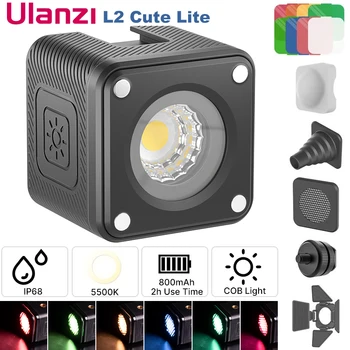 Ulanzi L2 귀여운 라이트, IP68 방수 미니 LED 비디오 라이트, 수중 조도 조절 LED 램프, GoPro 및 DSLR 카메라용, 10m