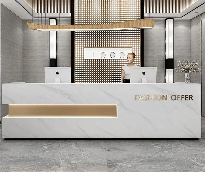 Cashier Simple Modern Company Front Desk Hotel Reception Desk Women's Clothing Store Beauty Salon Bar Counter Customized
