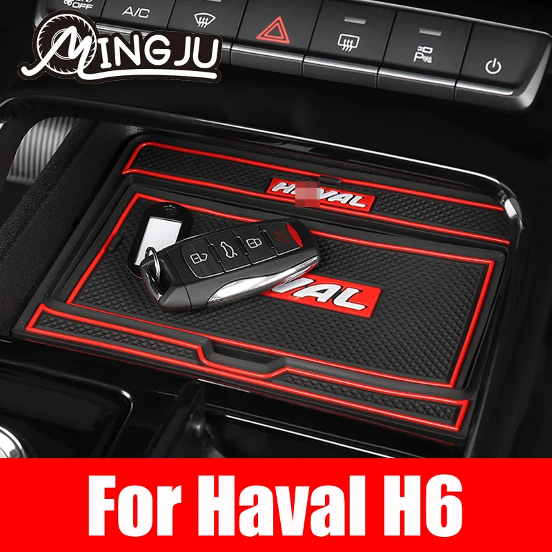 

Lnterior Anti Slip Mat Door Slot Pad Cup Cushion Groove CarSilicone Plasti Accessories For Haval H6 2021 2022 3th Special Purpos
