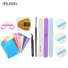 Набор инструментов для маникюра наклейки для ногтей с рисунком пламени пилка маникюрная пилка ручка УФ гель Пинцет кисть для ногтей DIY маникюрные наборы инструментов для ногтей