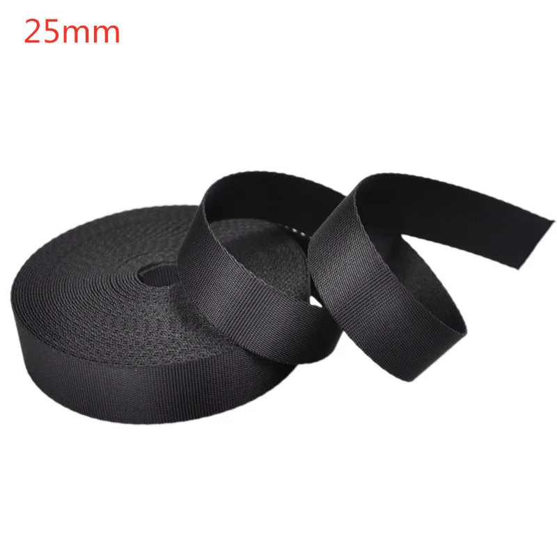 10-50mm Wide 5Meters/roll Black Strap polyester/Nylon Webbing Knapsack Strapping Bags Crafts Sewing Bag Belt Accessories